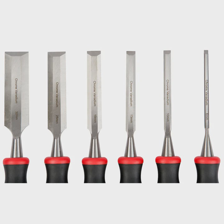 Excel Wood Chisel Bevel Edged Chrome Vanadium 6 Piece Set 6mm - 32mm