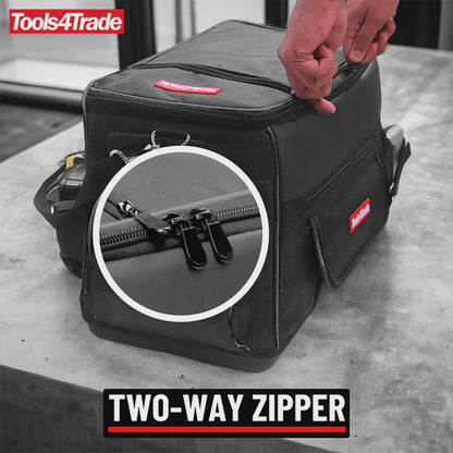 Tools4Trade 20" Heavy-Duty Tool Bag with Multi-Pockets & Hard Base - Black