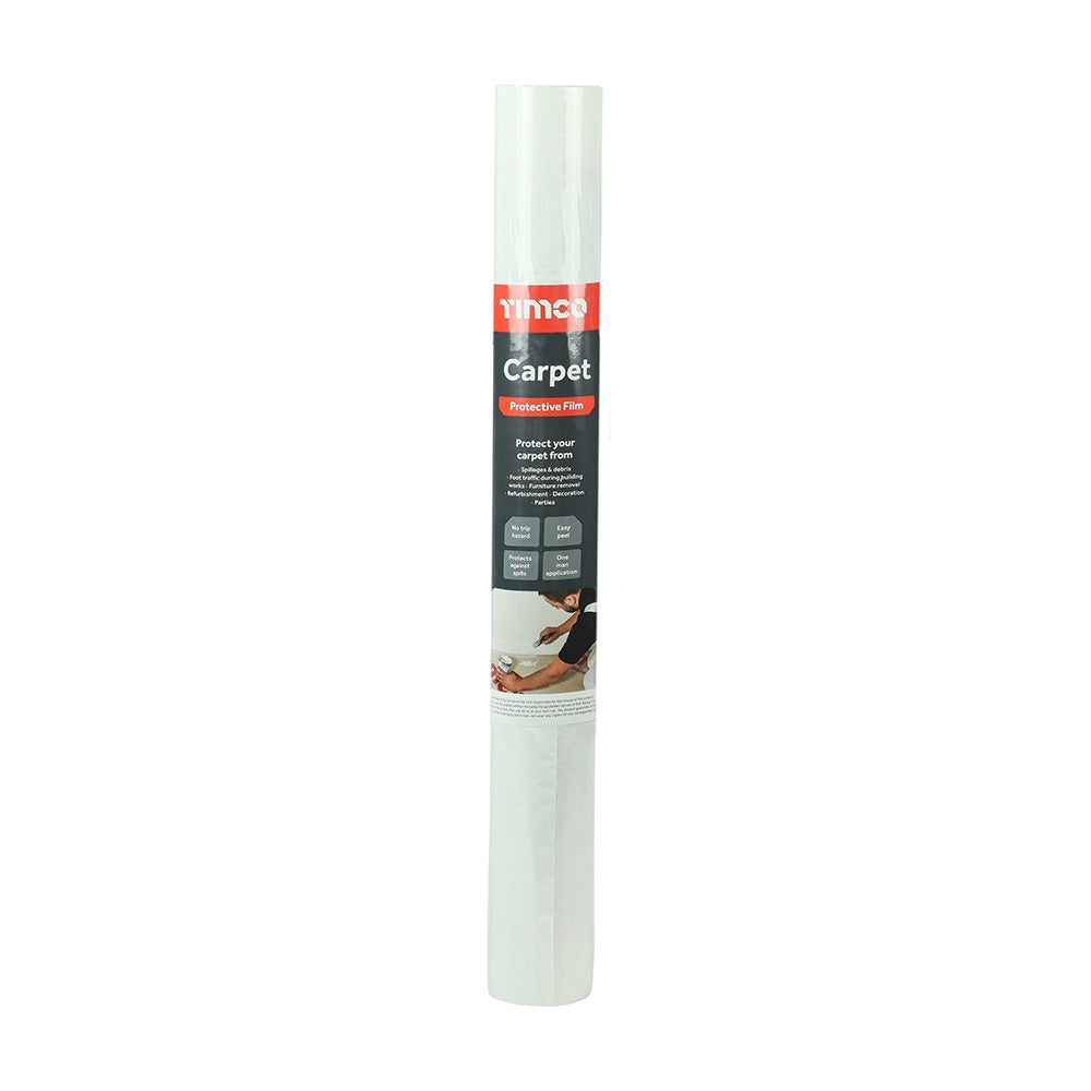 Timco 25M x 0.6M Shield Protector Film Roll For Carpet Easy Peel 25CP