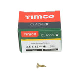 Timco 3.5 x 12mm Classic Multi-Purpose Screws Countsunk Head Yellow (200/Box) 35012CLAF