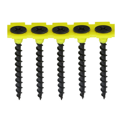 Timco 3.5 x 25mm Coarse Threaded Collated Drywall Black Screws (1000) 00025COLDYS