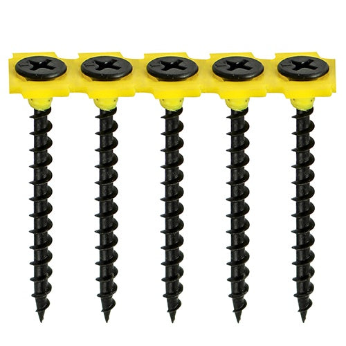 Timco 3.5 x 32mm Coarse Threaded Collated Drywall Black Screws (1000) 00032COLDYS