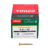 Timco 4.0 x 35mm Classic Multi-Purpose Screws Countsunk Head Yellow (200/Box) 40035CLAF