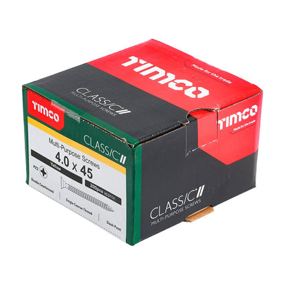 Timco 4.0 x 45mm Classic Multi-Purpose Screws Countsunk Head Yellow (200/Box) 40045CLAF