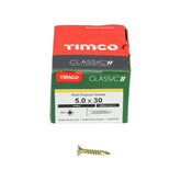 Timco 5.0 x 30mm Classic Multi-Purpose Screws Countsunk Head Yellow (200/Box) 50030CLAF