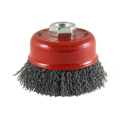 Timco 50mm Drill Cup Brush Crimped Steel Wire Lightly Removing 50SCC