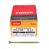 Timco 6.0 x 100mm Solo Chipboard & Woodscrews - PZ - Double Countersunk - Yellow 60100SOLOC