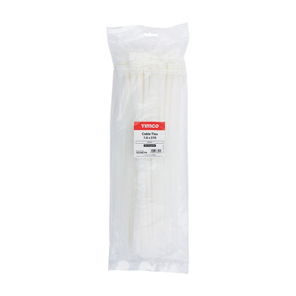 Timco 7.6 x 370mm Natural Coloured Nylon Cable Tie (100/Bag) 76370CTN