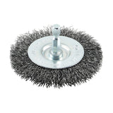 Timco 75mm Shaft Mount Wheel Brush-Crimp Lightly Removing 75SWC