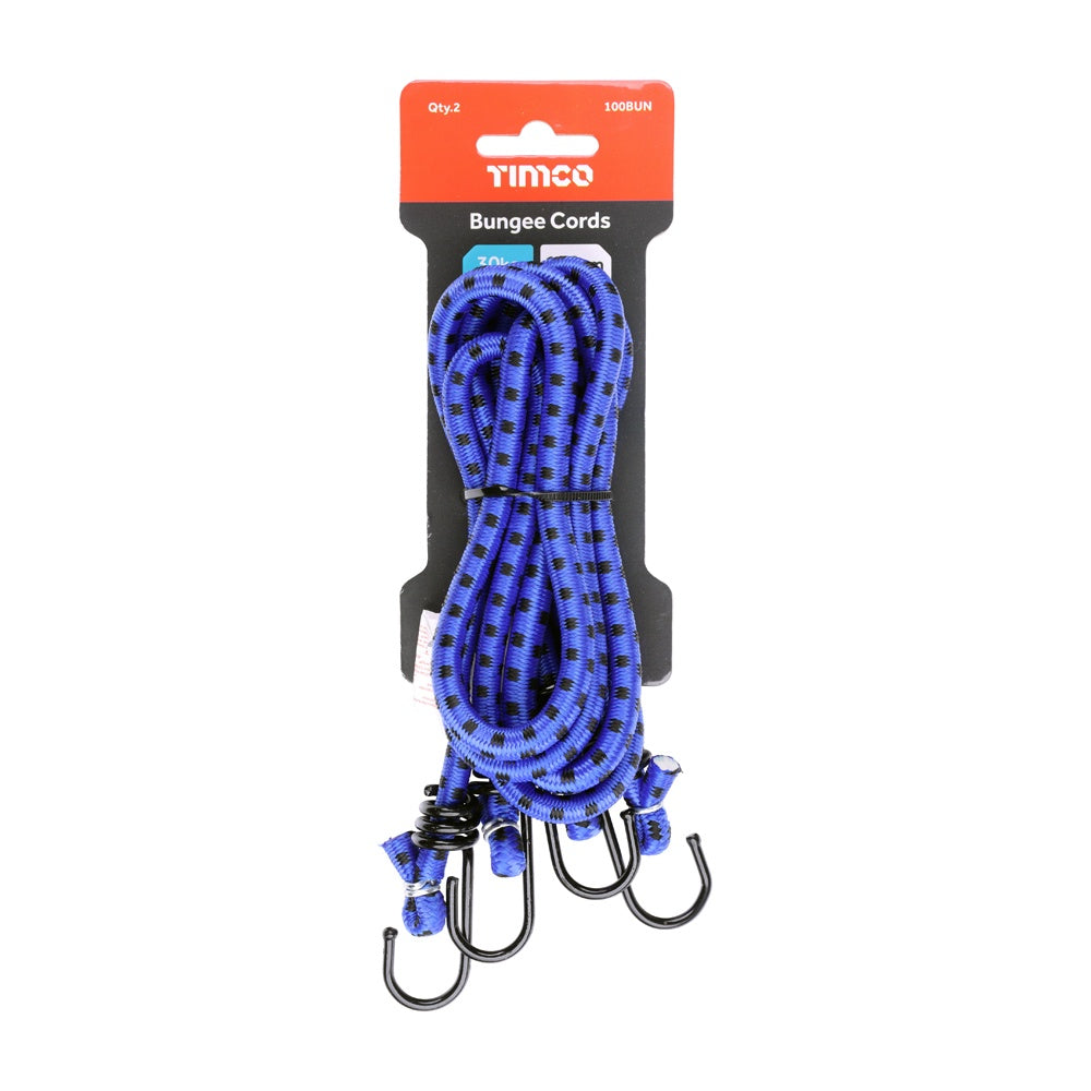 Timco 8mm x 100cm Veto Bungee Cords Standard (2/Bag) 100BUN