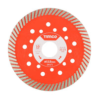 Timco 115mm Addax Multi-Material Premium Diamond Blade Turbo Continuous 115 x 22.2mm MM115222