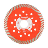 Timco 115mm Addax Multi-Material Premium Diamond Blade Turbo Continuous 115 x 22.2mm MM115222