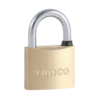 Timco 40mm Brass Padlock Double locking brass cylinder P40