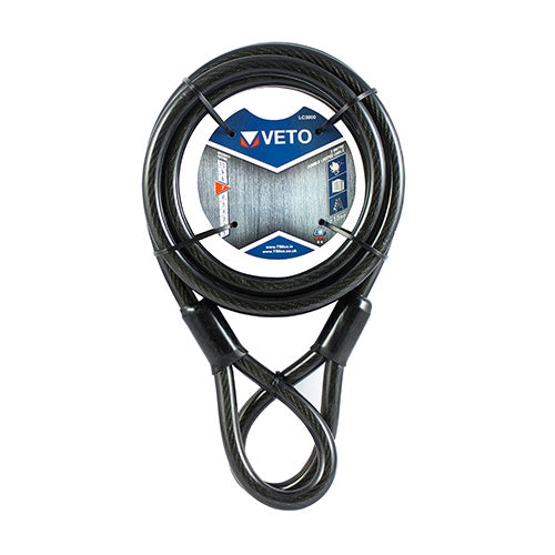 Timco 15mm x 3m Veto Looped Security Weather Resistant Cable LC3000