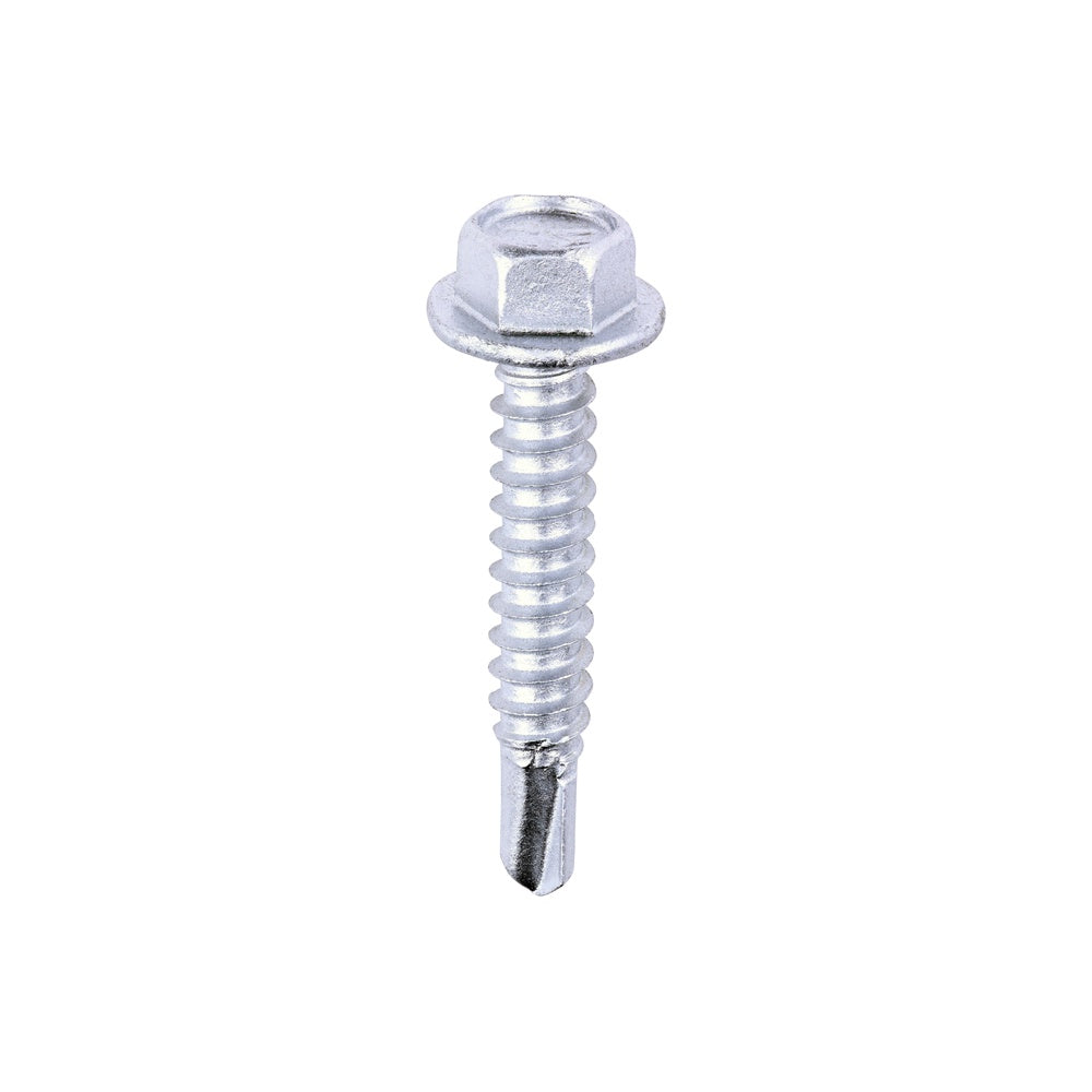 Timco 5.5 x 32mm Metal Construction Light Section Screws Hex Self Drilling Exterior Silver Organic L32B