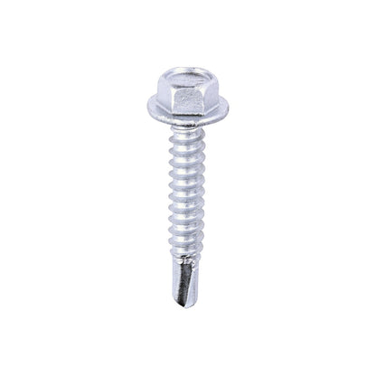 Timco 5.5 x 32mm Metal Construction Light Section Screws Hex Self Drilling Exterior Silver Organic L32B
