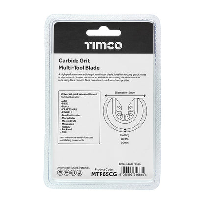 Timco Dia.65mm Multi-Tool Blade - Radial Grit For Tiles MTR65CG