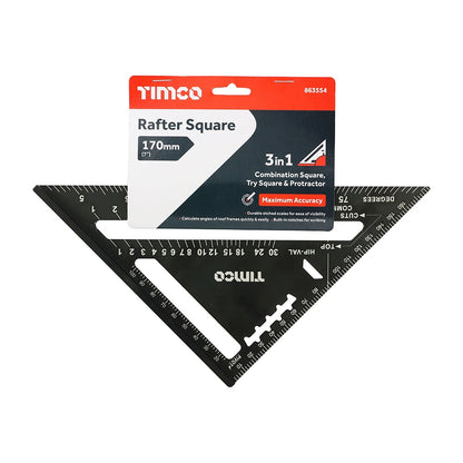 Timco 170mm Rafter Square Maximum Accuracy Built-in Notches 863554