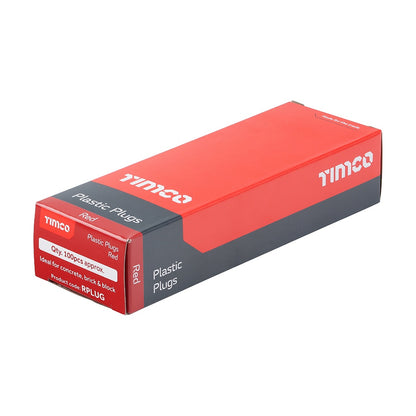Timco 30mm Red Plastic Plug Concrete & Masonry (100/Box) RPLUG