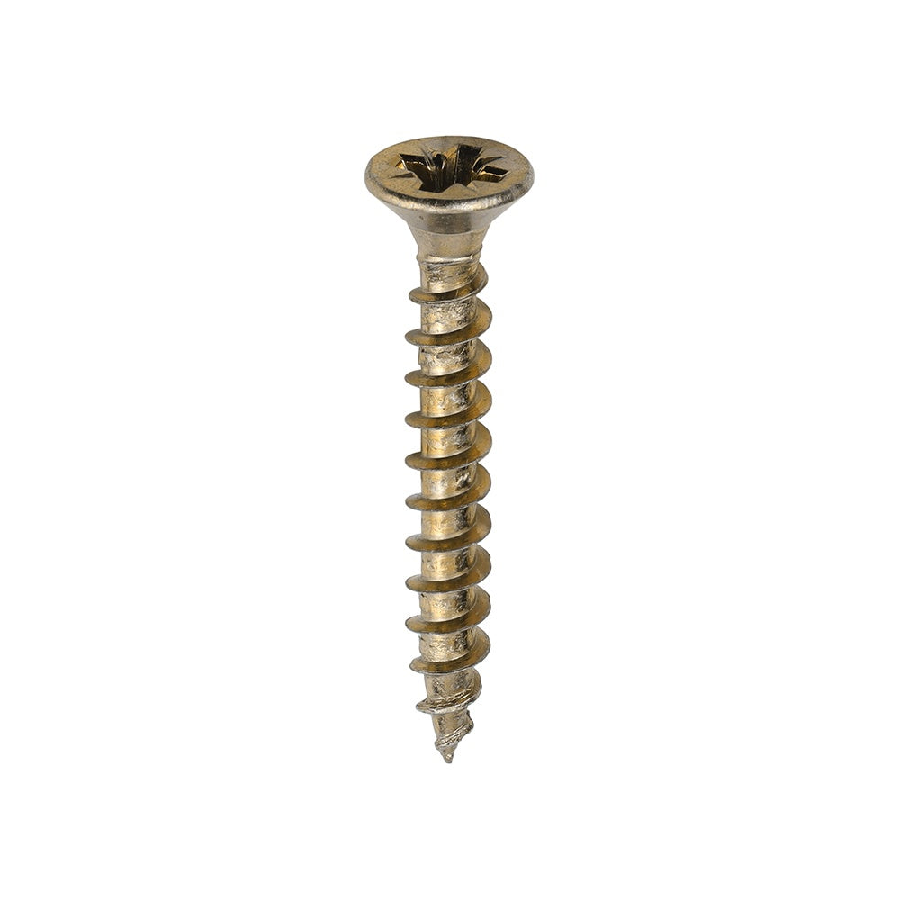 Timco 4.0 x 30mm Solo Chipboard & Woodscrews - PZ - Double Countersunk - Yellow 40030SOLOC