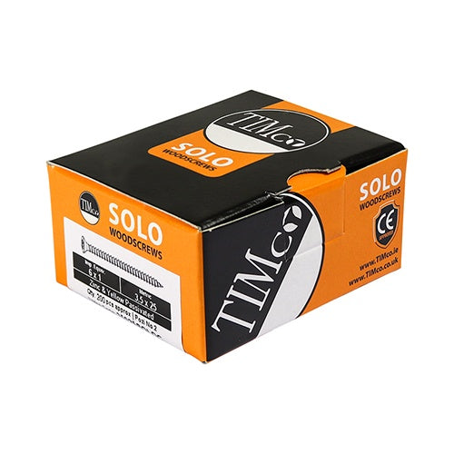 Timco 6.0 x 200mm Solo Chipboard & Woodscrews - PZ - Double Countersunk - Yellow 60200SOLOC