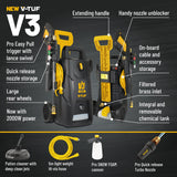 V-TUF V3-240X2 240V Portable Electric Pressure Washer 2175psi, 150Bar, 7.5L/min