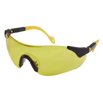 Sealey Worksafe® Sports Style High-Vision Safety Glasses with Adjustable Arms Yellow 9212