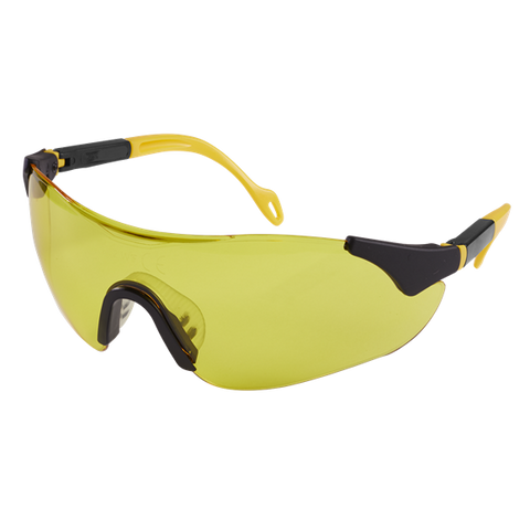 Sealey Worksafe® Sports Style High-Vision Safety Glasses with Adjustable Arms Yellow 9212