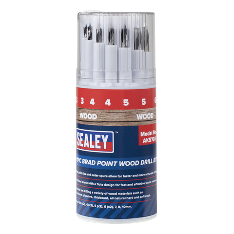 Sealey Brad Point Wood Drill Bit Set 11pc AK5703