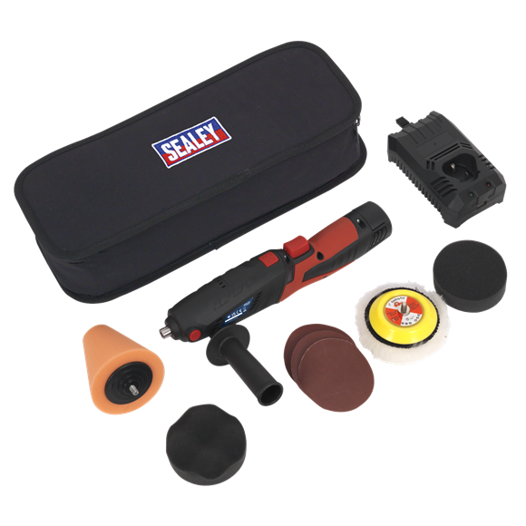 Sealey CP2812V Cordless Mini Sander/Polisher Kit 75mm 12V Lithium-ion