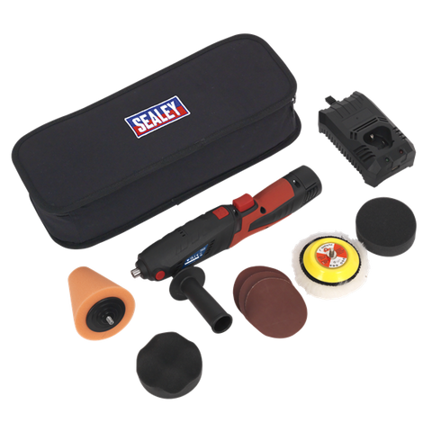 Sealey CP2812V Cordless Mini Sander/Polisher Kit 75mm 12V Lithium-ion