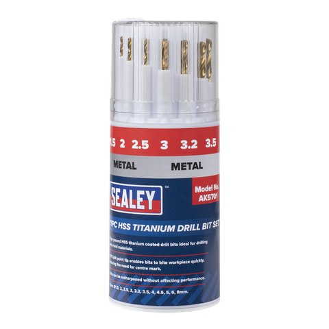 Sealey HSS Titanium Drill Bit Set 11pc AK5701