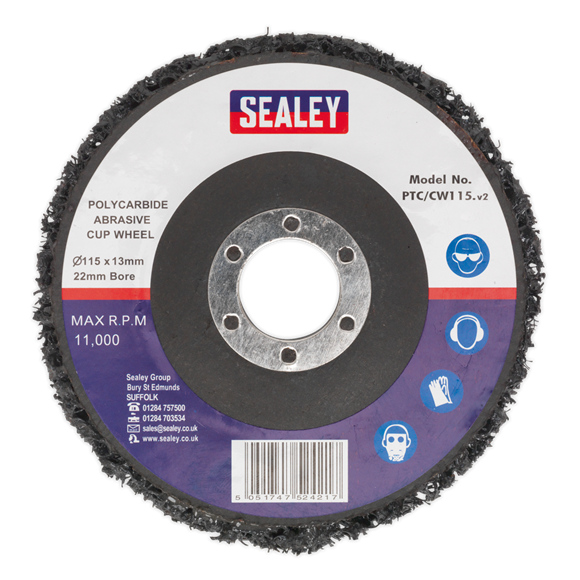 Sealey Polycarbide Cup Wheel 115 x 13 x 22mm PTC/CW115