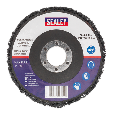 Sealey Polycarbide Cup Wheel 115 x 13 x 22mm PTC/CW115