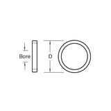 Trend Craft Reducing Ring / Bush Washer 30mm Dia. X 25.4mm Bore X 1.7mm Thick CSB/BW14