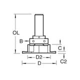 Trend 1/2" Aquamac 21 Recesser 46.3mm C207X1/2TC