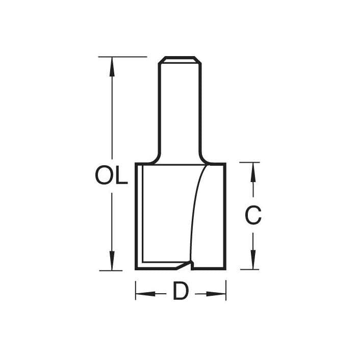 Trend 1/2" Two Flute Cutter 25mm 4/70X1/2TC