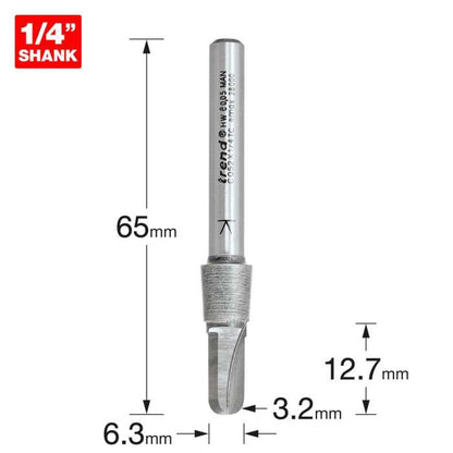 Trend 3.2mm Radius x 12.7mm Cut Radius Cutter C052X1/4TC