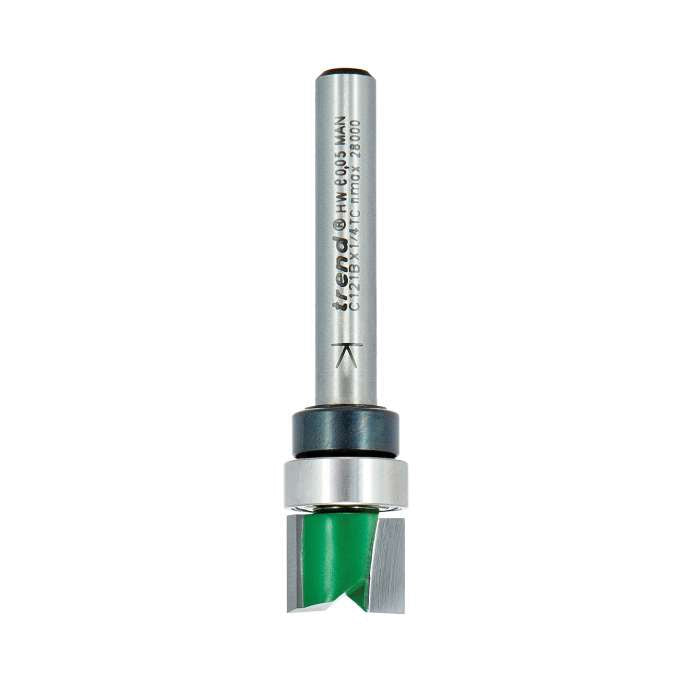 Trend 1/4" 12.7mm Dia. x 9.5mm Cut Template Profile Cutter C121BX1/4TC