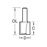 Trend 1/4" Two Flute Cutter 10mm 3/61X1/4TC