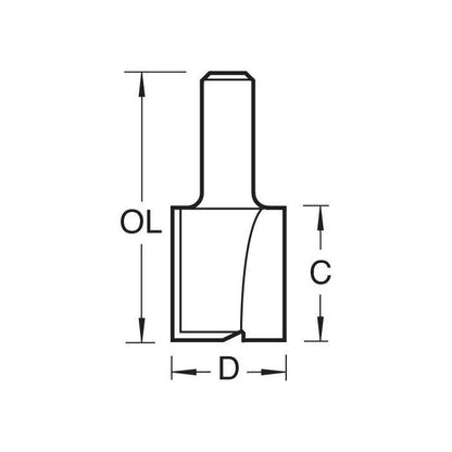 Trend 1/4" Two Flute Cutter 25.4mm 4/08X1/4TC