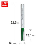 Trend 1/4" Two Flute Straight Cutter 6.3mm Dia. x 19.1mm Cut C007X1/4TC