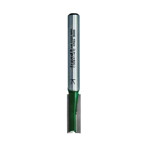 Trend 1/4" Two Flute Straight Cutter 7.1mm Dia. x 19.1mm Cut C009X1/4TC