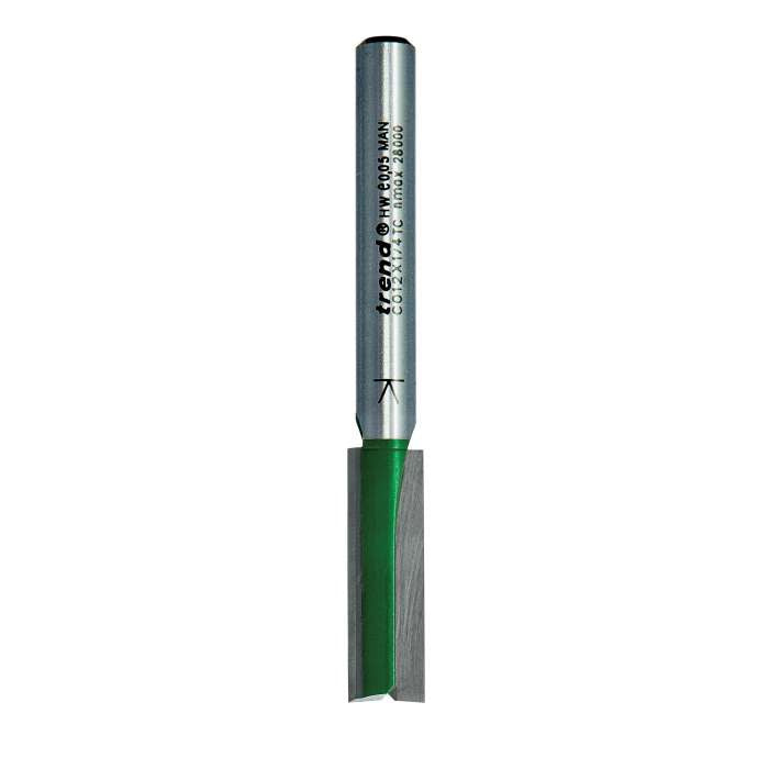 Trend 1/4" Two Flute Straight Cutter 7.9mm Dia. x 25.4mm Cut C012X1/4TC