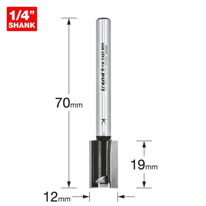 Trend 12mm Two Flute Cutter TR12X1/4TC