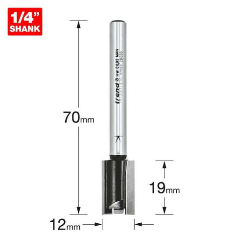Trend 12mm Two Flute Cutter TR12X1/4TC