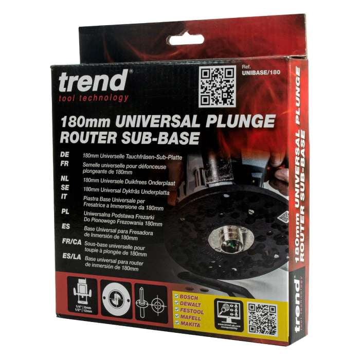 Trend 180mm Universal Plunge Router Sub-Base UNIBASE/180