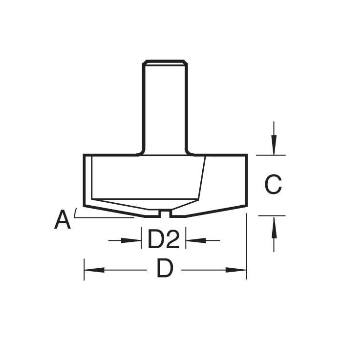 TREND 18/20X1/2TC PANEL BEVEL CUTTER 50MM DIAMETER