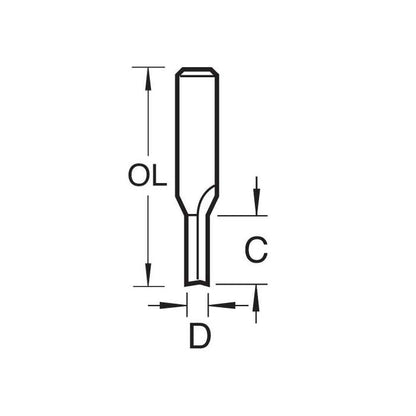 TREND 3/10X1/2TC TWO FLUTE CUTTER - 3.2MM DIAMETER