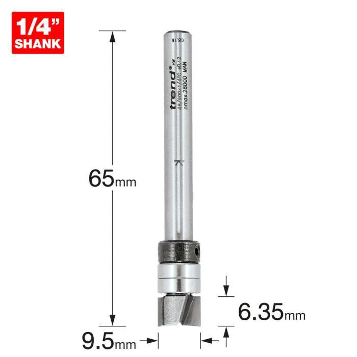 Trend 46/900X1/4TC - Guided profiler 9.5mm dia x 6mm cut